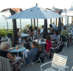 Sam's Chowder House, Half Moon Bay, CA outdoor dining on the CA Coast